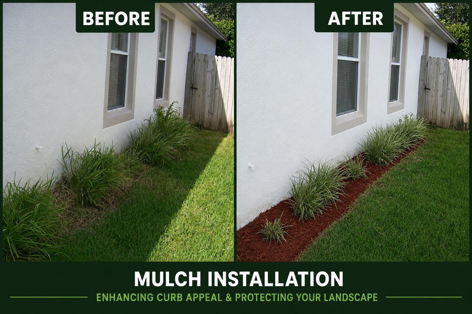 Before mulch installation in Central Florida
