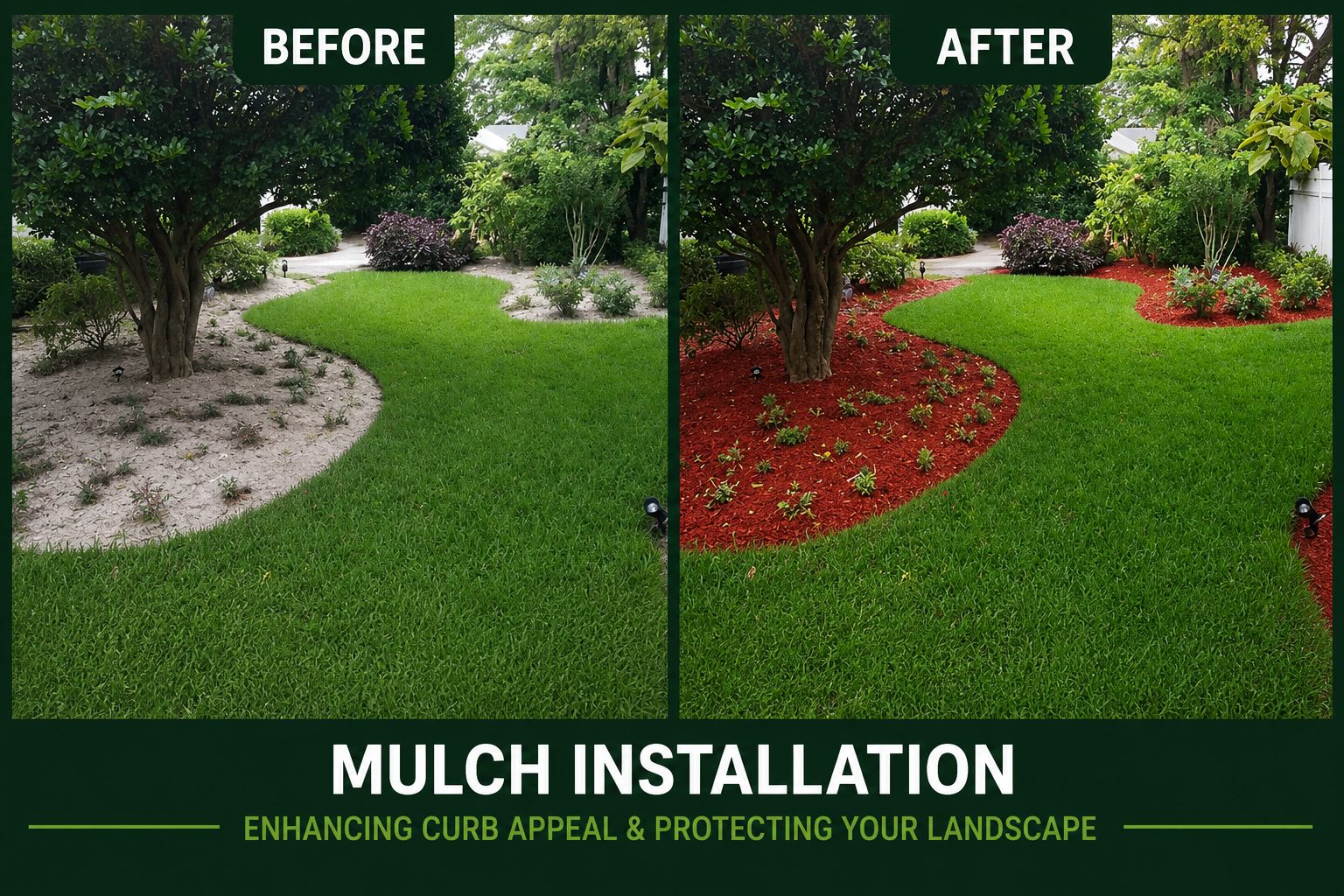 Landscape bed before fresh mulch
